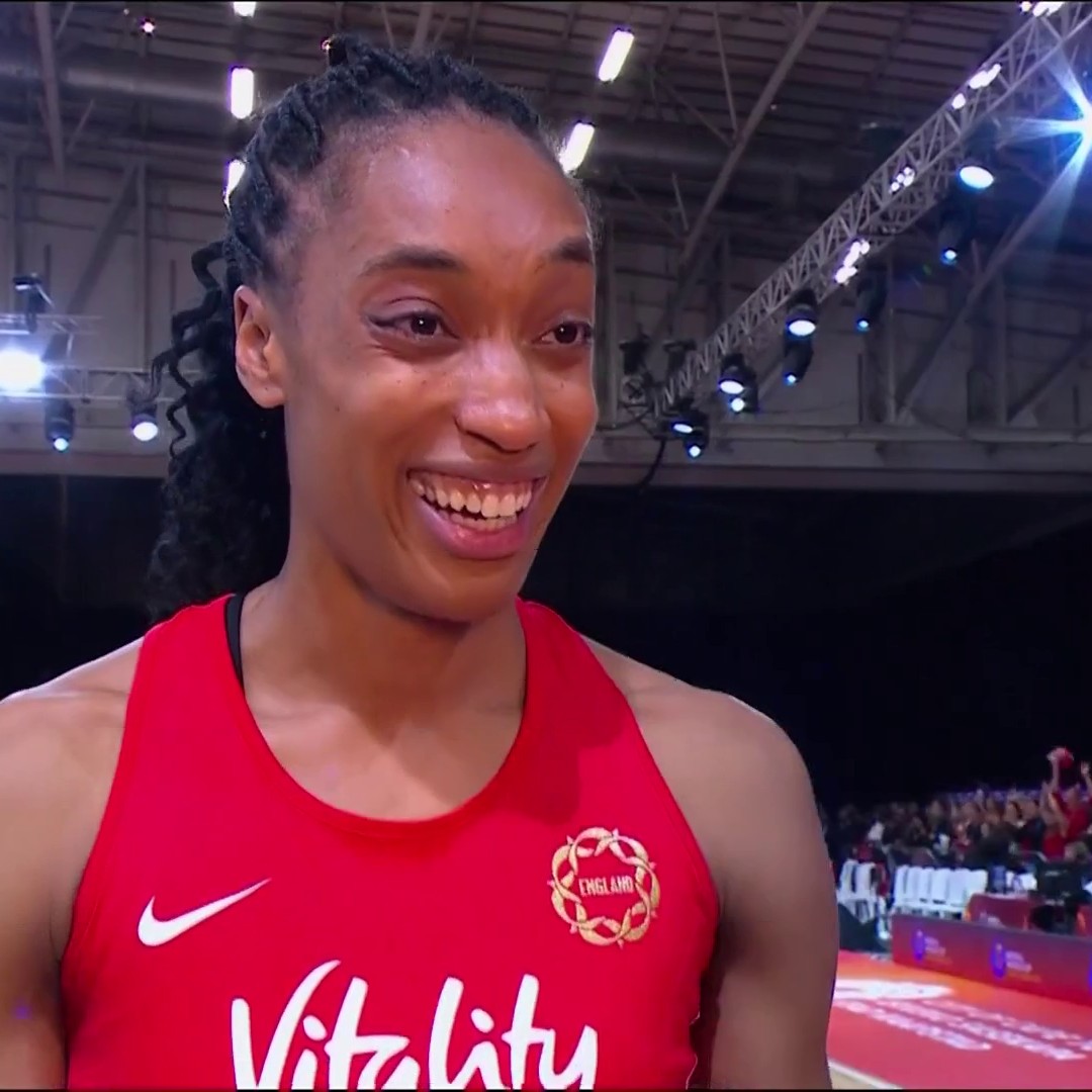 "I can't believe it. Everyone deserves it so much." ❤️ Layla Guscoth captains England to a Netball World Cup final 🌹