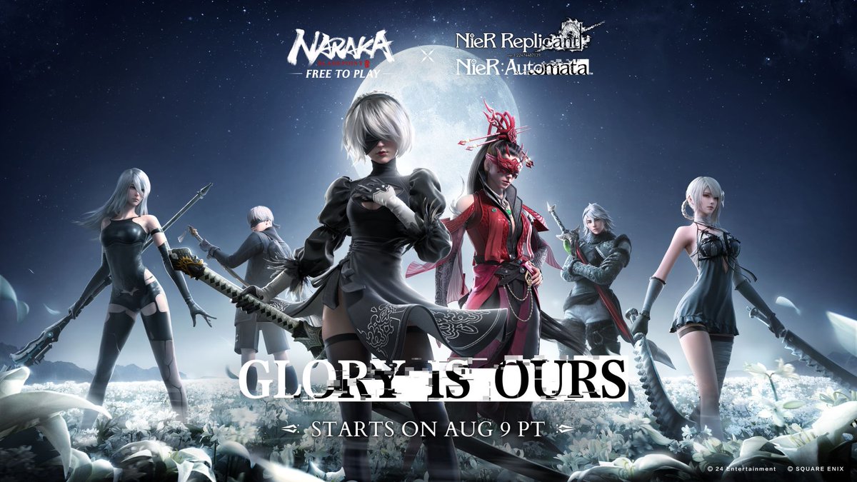A broken world and a fractured dream. Starting August 9th dive into the #NARAKABLADEPOINT x NieR collaboration, bringing new cosmetics, features, and events. Glory is ours! For full crossover details: