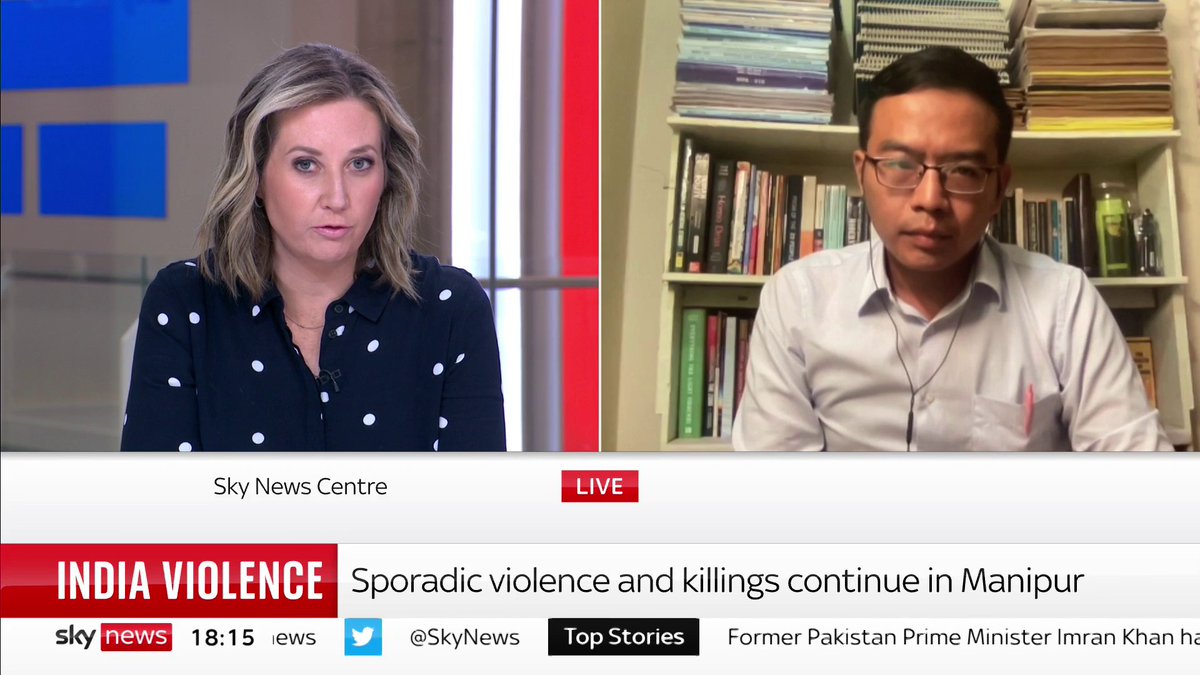 "There's no way we can return to our workplaces, our churches, or our homes". Golan Naulak says the people of Manipur are "divided on all possible fault lines". 📺 Sky 501, Virgin 602, Freeview 233 and YouTube