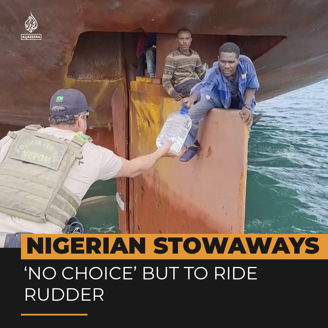 These men travelled from Nigeria to Brazil sitting on a ship's rudder for 14 days 👇