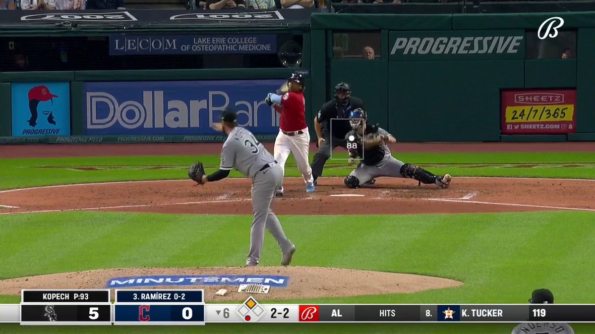 Jose Ramirez hit an RBI double and then things got heated.
