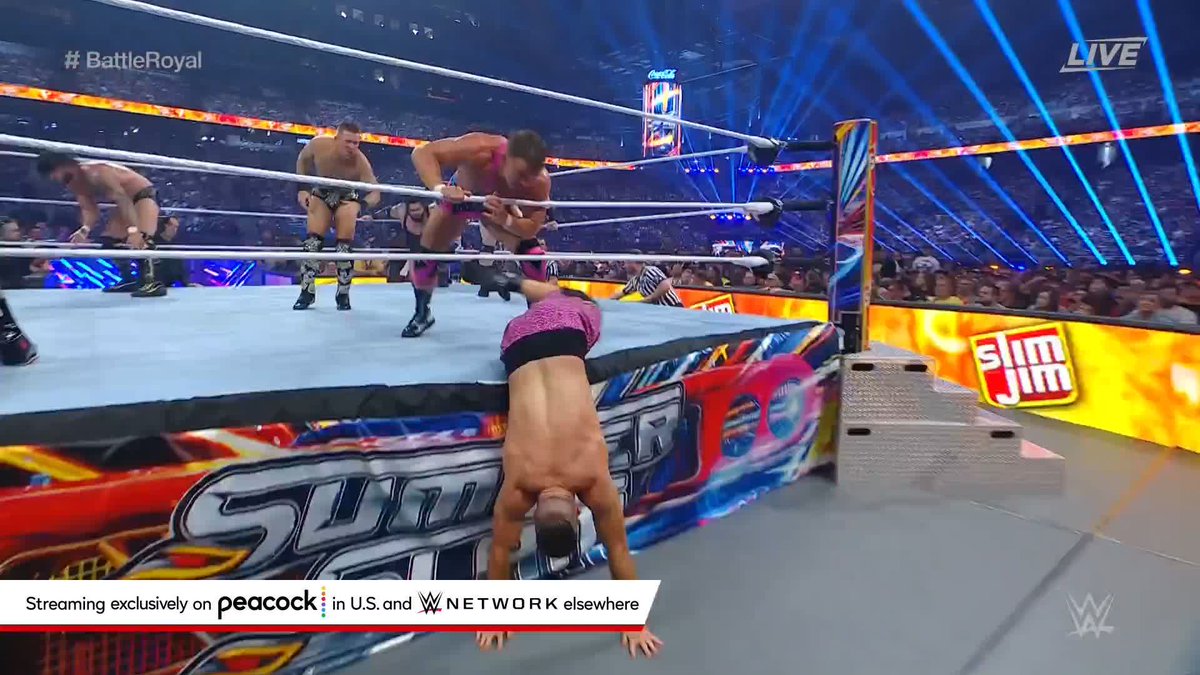 Did Grayson Waller & The Miz just become best friends in the Slim Jim 🚀 #SummerSlam Battle Royal?!