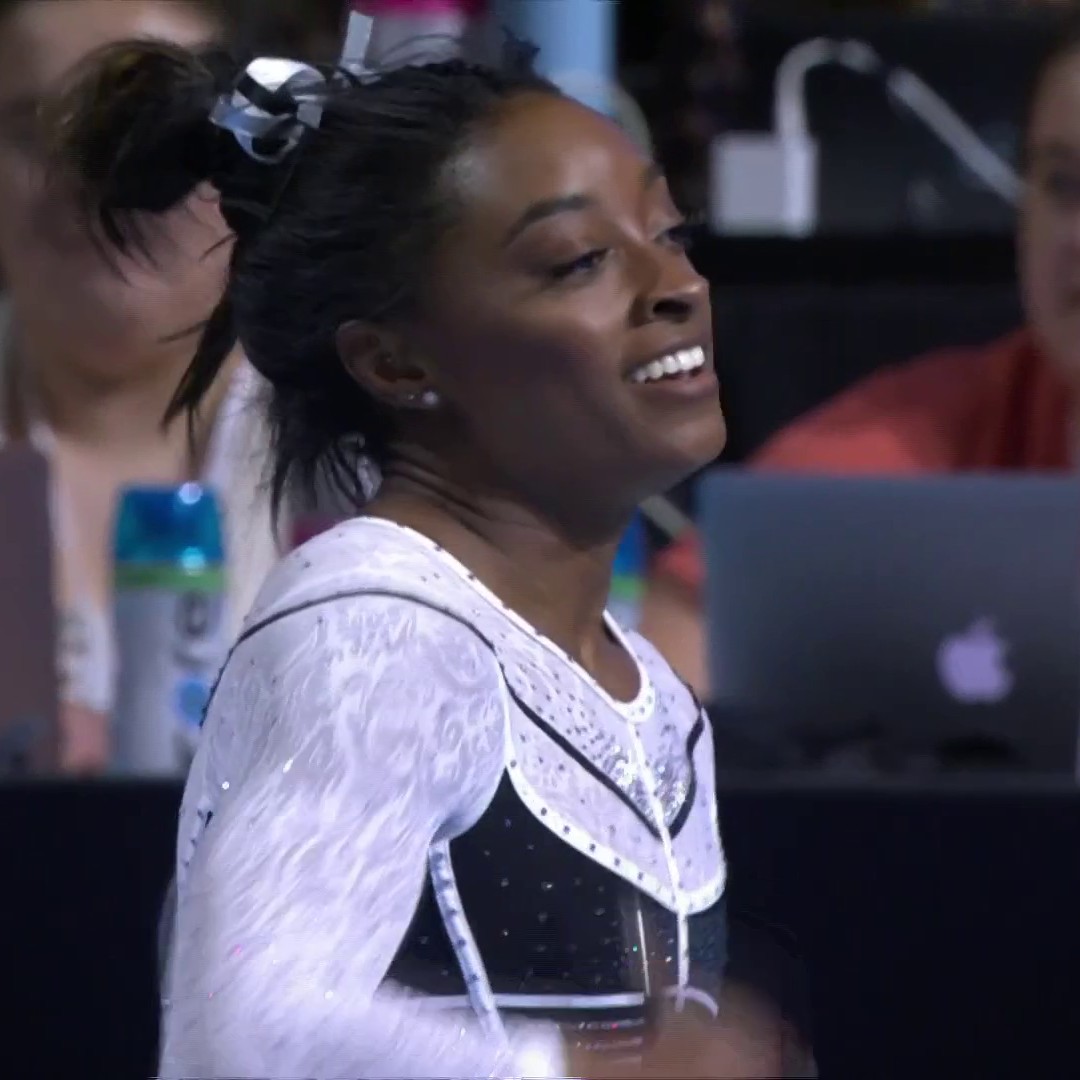 What a moment for Simone Biles! 💜 The smile says it all.