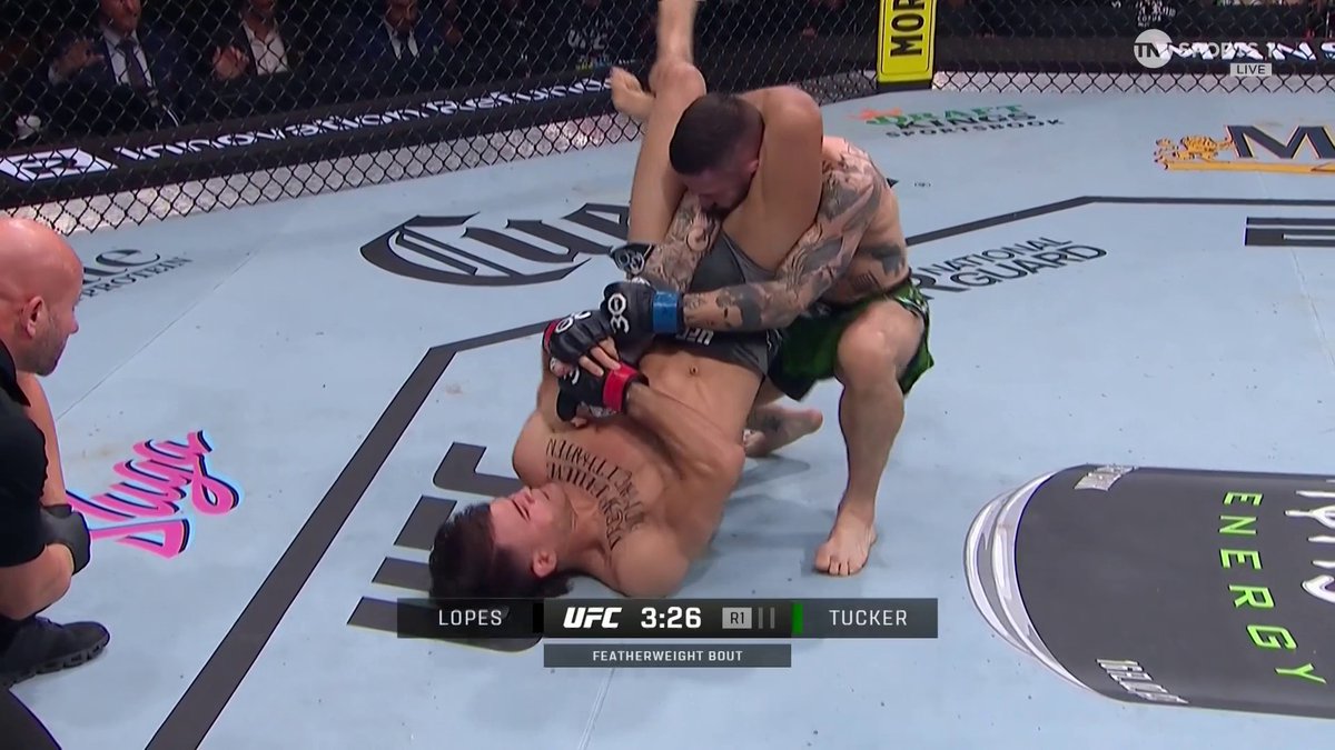 Absolutely beautiful from Diego Lopes off his back. #UFCNashville