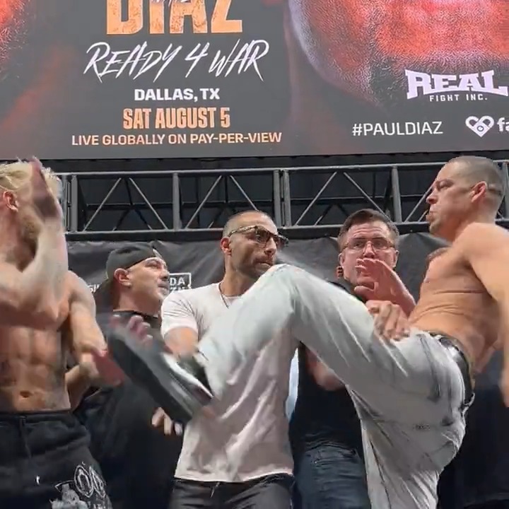 It's time, folks! Jake Paul and Nate Diaz are minutes away from making their entrances in Dallas for the #PaulDiaz main event: Who ya got?! Live blog:
