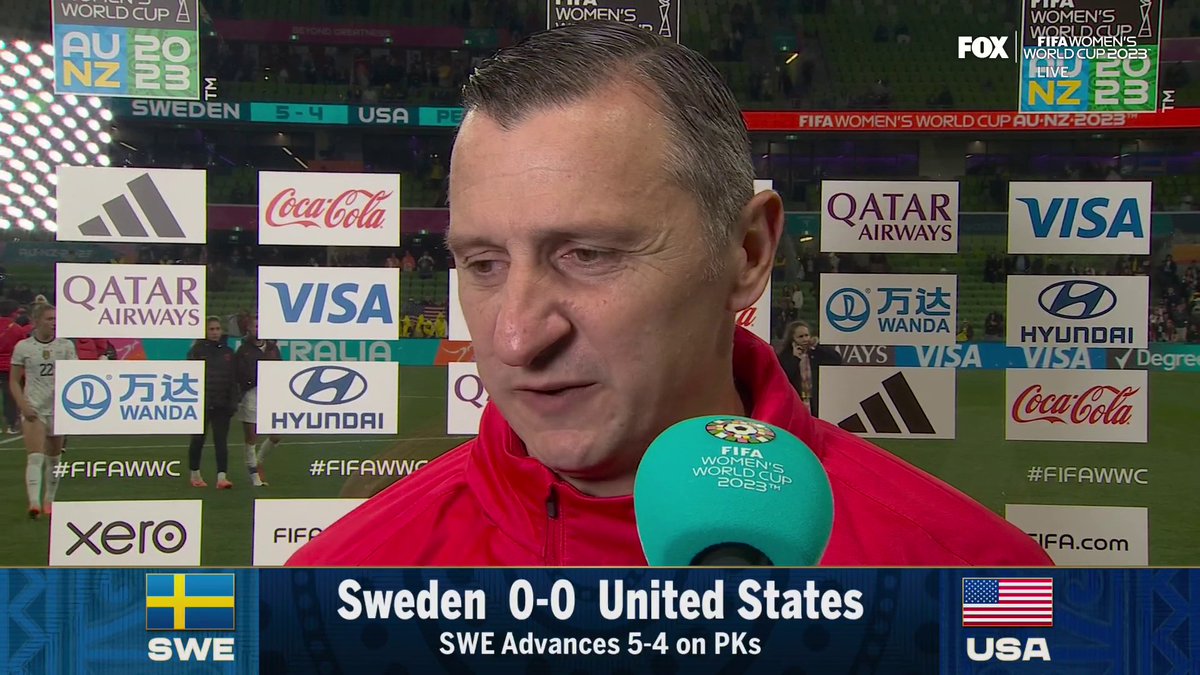 "I'm so proud of the team." The U.S. Women's National Soccer Team head coach Vlatko Andonovski speaks with Jenny Taft after the match 🎙