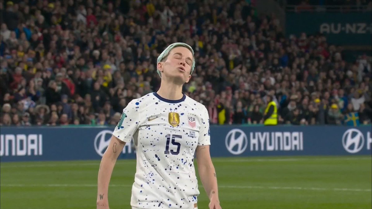 In her final #FIFAWWC, #USA legend Megan Rapinoe sent her spot kick over the bar 😬