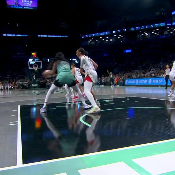 Jonquel Jones was called for a Flagrant 1 for this move against A'ja Wilson.