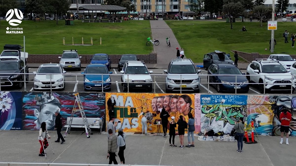 The story behind the new #Matildas mural on the iconic Bondi Beach Sea Wall 👩‍🎨 Hear from artist 🍞Danielle Weber 🇦🇺 about the new mural, celebrating the team during the #FIFAWWC. #TilitsDone #PlayUnstoppable LEGO