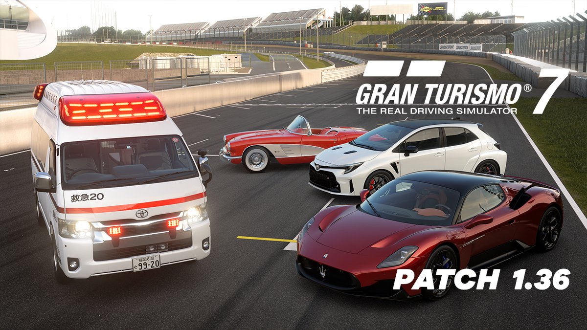 Gran Turismo 7 Update 1.36 brings the addition of a Gran Turismo movie experience, four new cars, three Cafe Menus, a Scapes location, two GT World Series campaigns to earn credits and rewards, and more. #GT7
