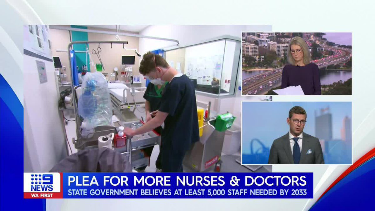 There is an urgent plea for more nurses and doctors in WA, with the State Government confirming at least 5,000 will be needed over the next decade. But that might be just the tip of the iceberg. #9News
