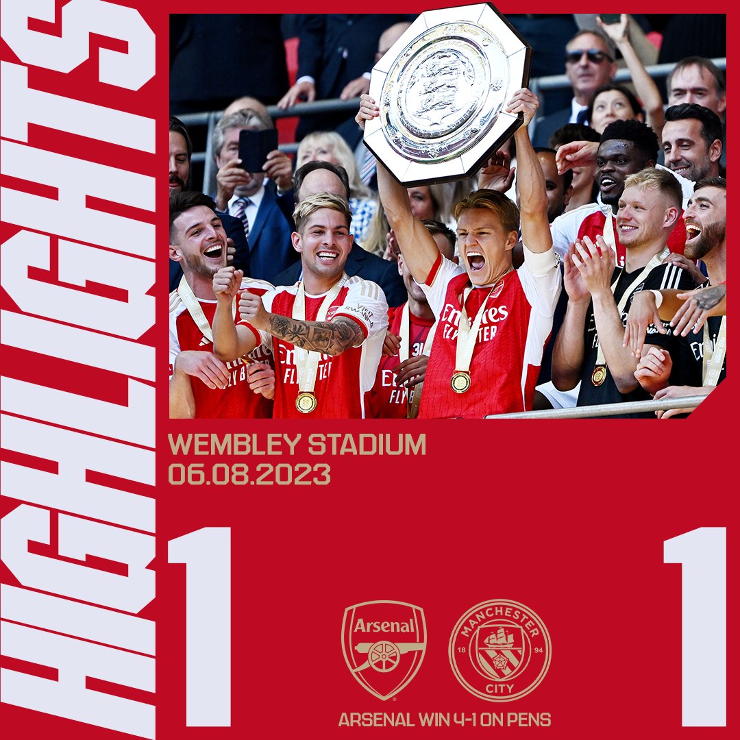 Ready to relive it, Gooners? 🍿 📺 Watch full highlights from our win over Man City in the Community Shield
