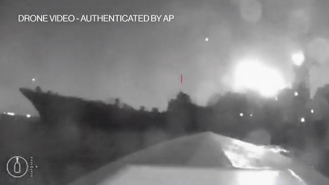 The impact of President Vladimir Putin’s war on Ukraine is growing fast after a weekend in which sea drones crippled a Russian naval vessel and oil tanker. The video authenticated by AP appears to show a Ukrainian drone attack on a Russian naval vessel