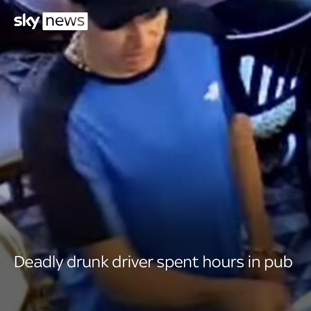 CCTV shows drunk driver in the pub for hours before he killed a father-of-three in crash. Find more: