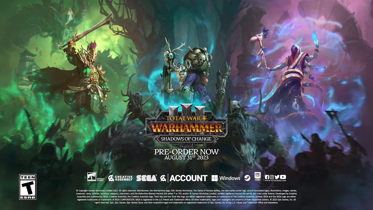 A dragon, a trickster and a witch walk into a bar... ๐ข๐ต๐ฃ Brace yourself for thrilling new units, new campaign mechanics, and much more! Shadows of Change hits Total War: WARHAMMER III on August 31st