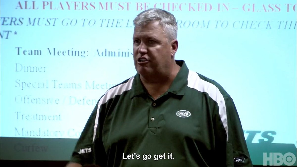 Just a classic Rex Ryan speech to get the blood pumping before Hard Knocks tonight 😤
