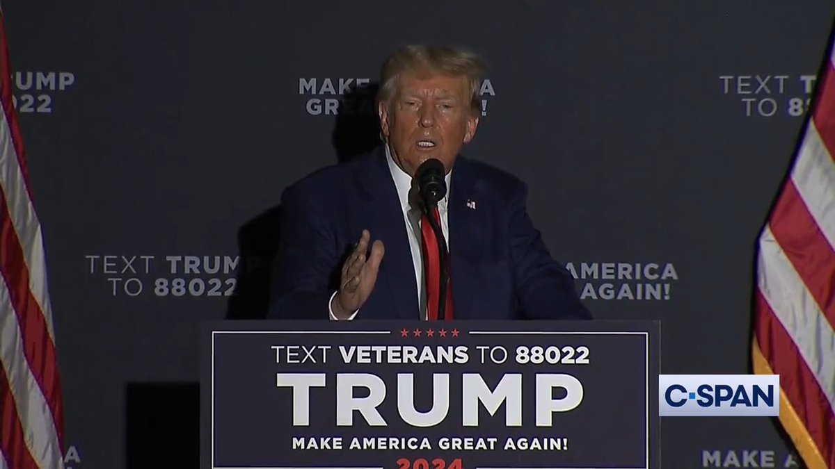 TRUMP: “I'm sorry I won't be able to go to Iowa today, I won't be able to go to New Hampshire today because I'm sitting in a court room on bullshit because his attorney general charged me with something.” Crowd ROARS: “BULL SH*T! BULL SH*T! BULL SH*T!”