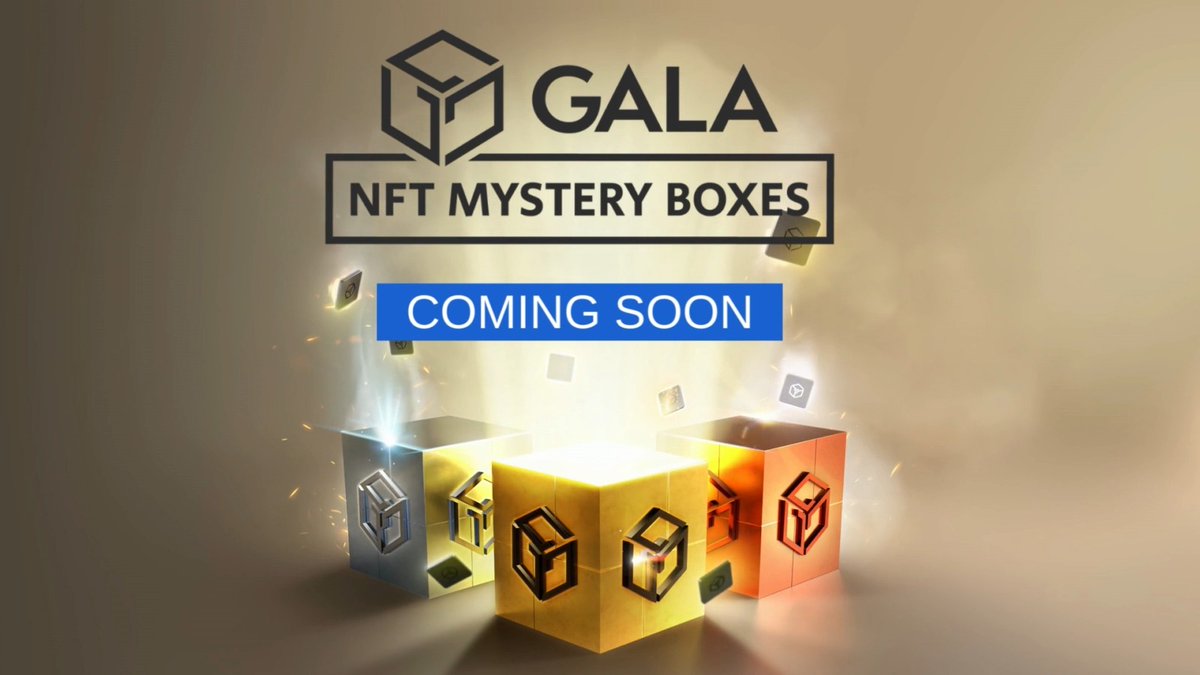 After a few final adjustments, we're excited to announce our new $GALA NFT Mystery Boxes! Inside every mystery box comes 3 random #NFTs from some of our most popular games. Who knows, you may even pull some rare NFTs. Release date revealing soon.