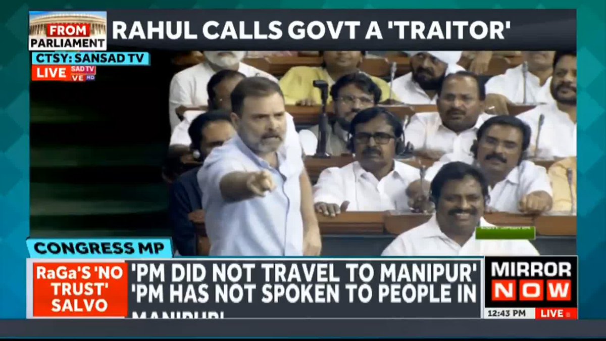 “Aap poore desh me kerosene fek rahe ho, aapne Manipur me kerosene feki, aapne chingaari laga di, aur ab aap Haryana me kar rahe ho, Poore desh ko aap jalane me lage ho.. aap poore desh me Bharat Mata ki hatya kar rahe ho” - Rahul Gandhi