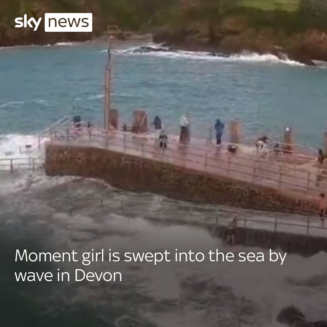 Two members of the public have helped rescue a girl after she was swept into the sea by a huge wave in Devon 👇 See more: