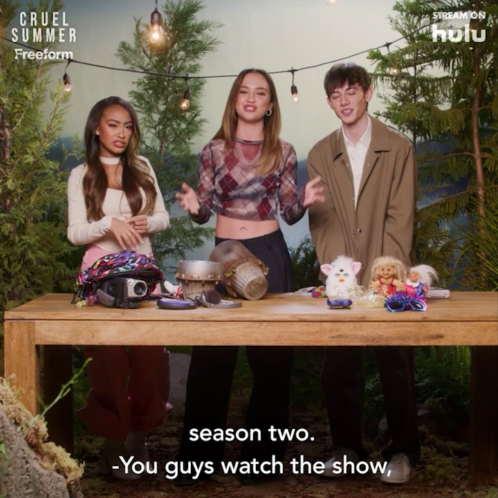 You go girl. _____ *previously recorded* The cast of #CruelSummer season 2 find some throwback '90s items. #CruelSummerTV