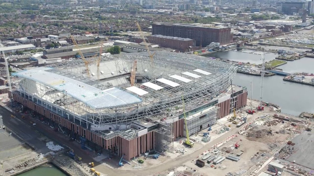 Today marks the second anniversary of work commencing on our new stadium at Bramley-Moore Dock. 📆 Here's the site's progress during this time... 🤩