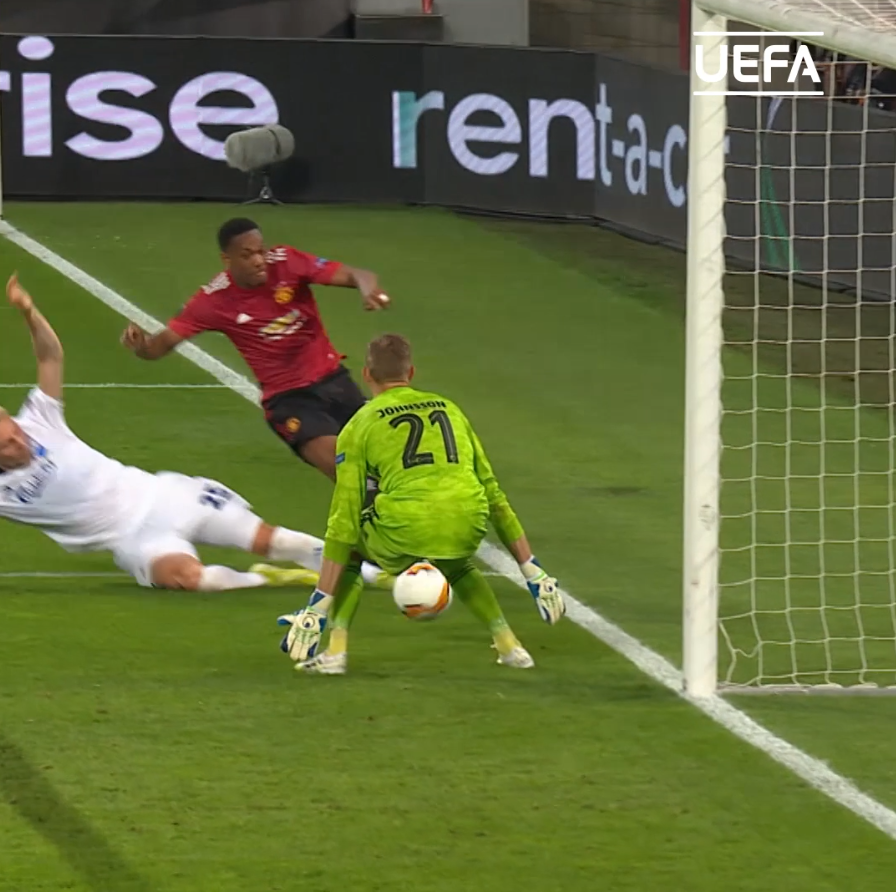 ⬅️ #OTD in 2020, Karl-Johan Johnsson did THIS against Manchester United 😲 F.C. København || #UEL