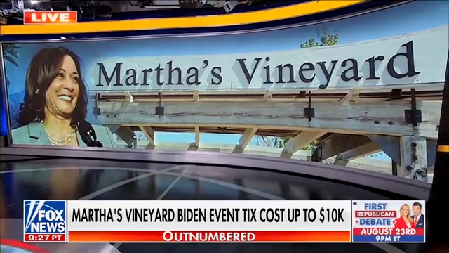 People are paying $10,000 to attend "grassroots reception" on Martha's Vineyard with Kamala Harris this weekend