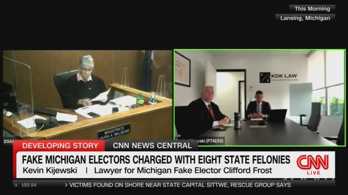 Nine of the 16 Republican fake Michigan 2020 electors have been arraigned on eight felonies — including forgery and conspiracy to commit election law forgery — and pleaded not guilty in court today.