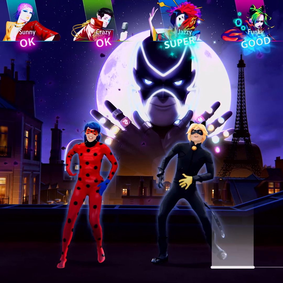 Dance with Ladybug and Cat Noir to Miraculous Official Theme Song by Lou and Lenni-Kim, free for all players until August 16th, then joining Just Dance+!