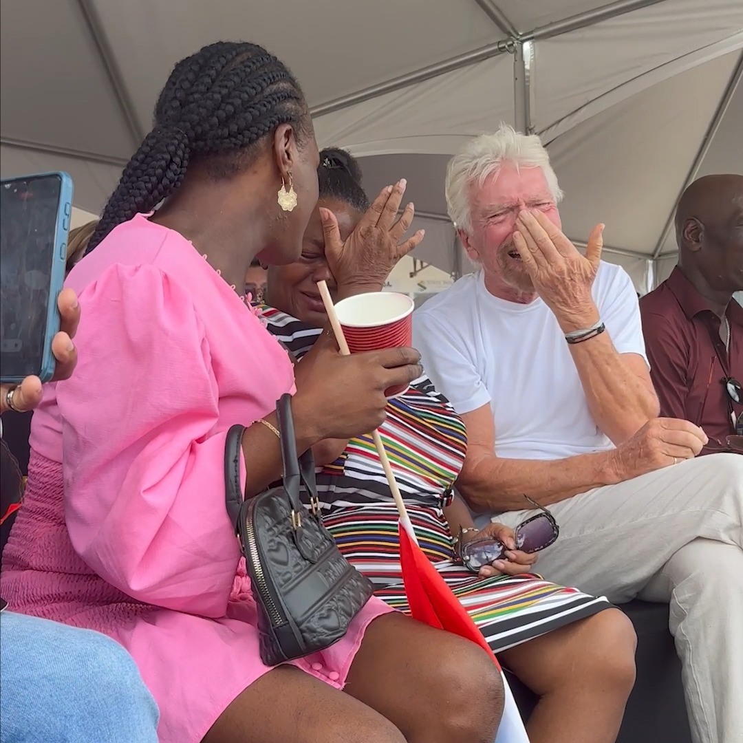 Amazing watching #Galactic02 with Keisha and Anastatia’s family in Antigua and Barbuda. Tears of joy! Virgin Galactic
