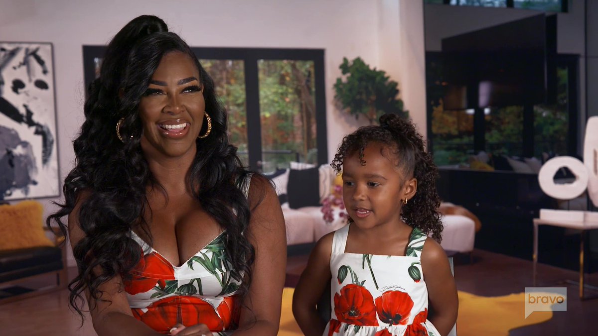 Kenya &amp; her daughter Brooklyn talk about their life with a show producer. #RHOA (Source Bravo NBCUniversal)