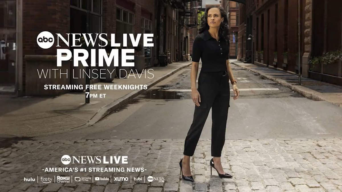 Giving you a front row seat to our world as it plays out in real time. Stream ABC News Live Prime with Linsey Davis weeknights at 7PM, 9PM or 11PM ET.