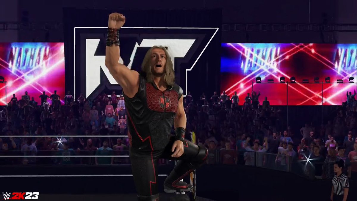 ALIVE AGAIN! 🙌 First look at Nathan Frazer in #WWE2K23's Bad News U Pack DLC pack available next week!