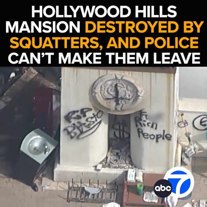 Furniture floating in the pool and graffiti sprayed on the walls. A multimillion-dollar Hollywood Hills mansion trashed by squatters, but police can't make them leave. Eyewitness News is live with frustrated Sunset Plaza neighbors. Tonight at 11 from ABC7