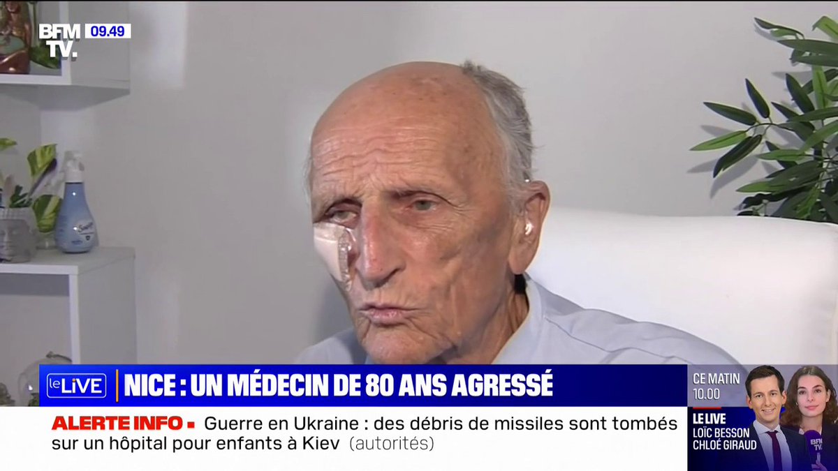 💬"Il m'a envoyé un coup de poing dans la figure" Un médecin de 80 ans violemment agressé par un patient