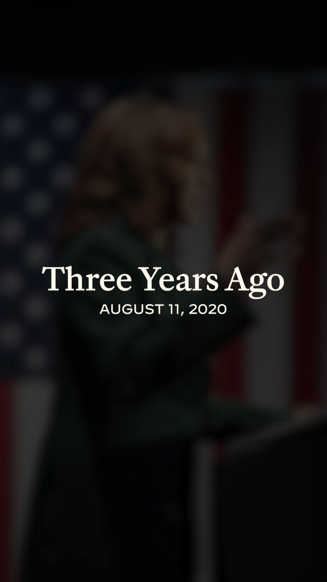 Three years ago today, Joe Biden asked me to be his running mate. Working alongside him is the honor of a lifetime and, together, we are continuing to create a better future for the American people.