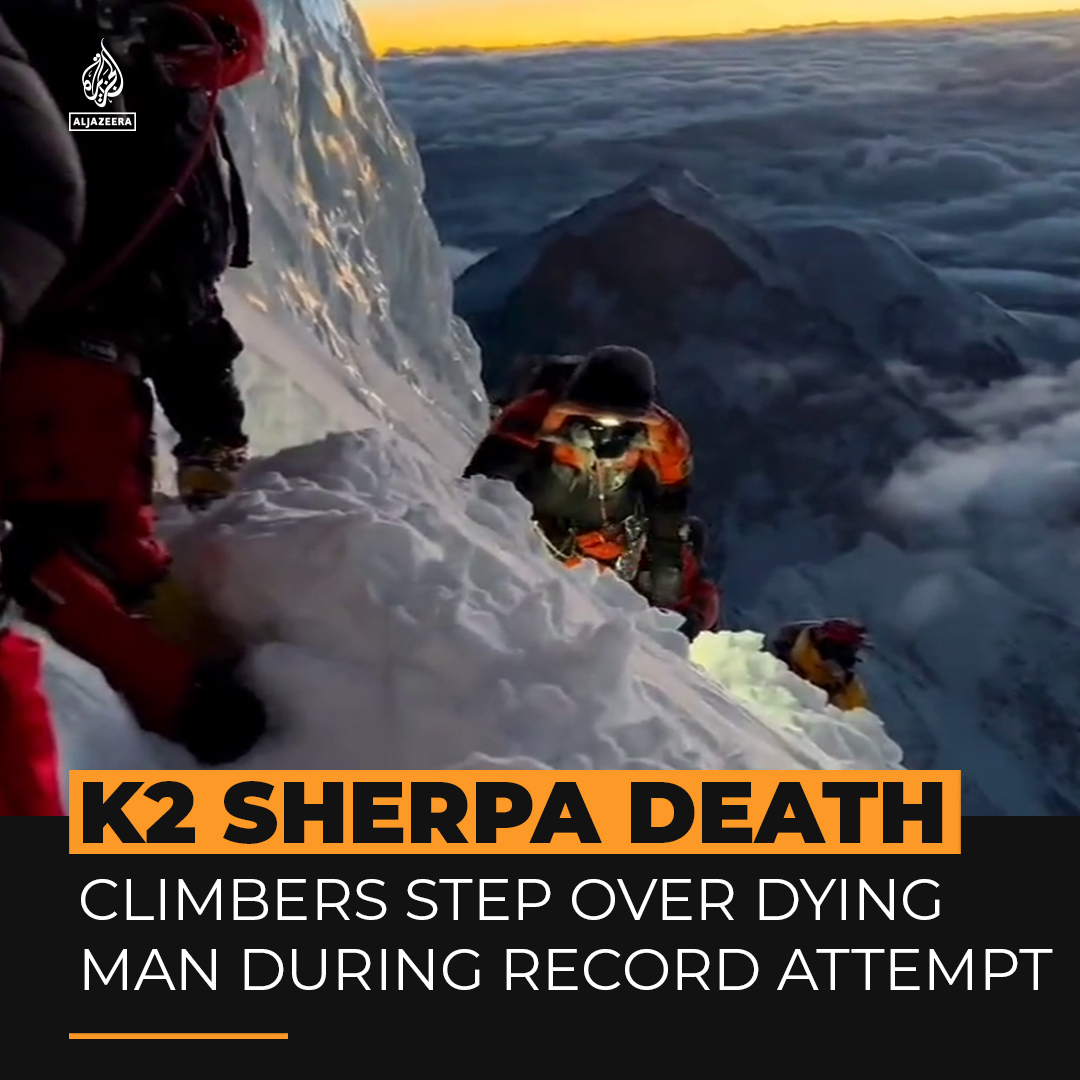 Video of mountaineers stepping over a dying Pakistani Sherpa on K2 has ignited a debate over whether more should have been done to help him 👇
