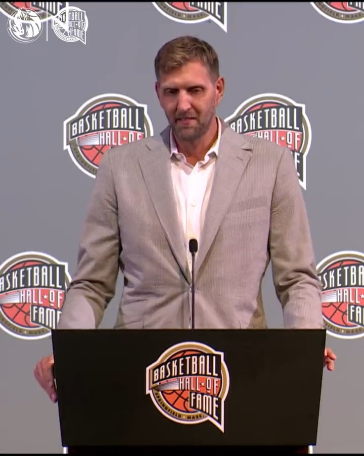 “I was always happy to represent the Dallas Mavericks.” Dirk Nowitzki speaks on 21 years with the Mavs at his Hall of Fame press conference. #MFFL #23HoopClass