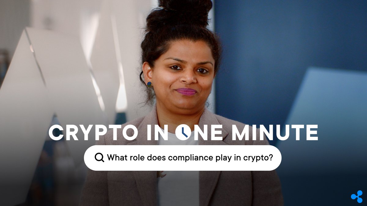 What role can compliance play in crypto? In less than 60 seconds, Ripple’s Minakshi Yerra explains how compliance protects businesses and ensures customer confidence in the latest #CryptoInOneMinute. ⏱️