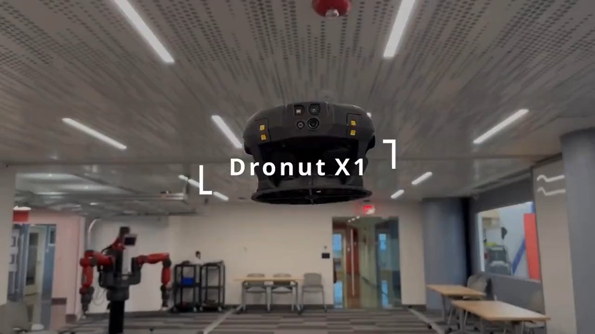 The Dronut X1 is a bi-rotor ducted drone powered by Cleo Robotics' patented thrust vectoring #technology. With no exposed propellers and a compact design that can fit in the palm of your hand, the Dronut can safely fly where no other drone has flown before. #drone #engineering