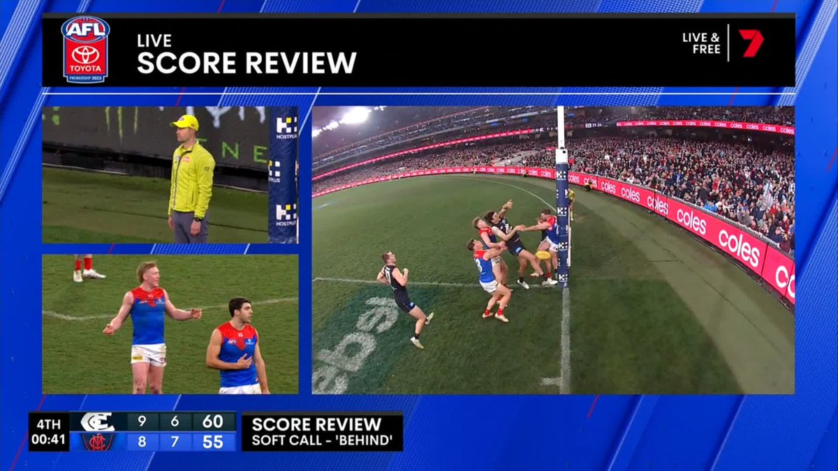 It's umpire's call! It's a point! WOW! #AFLBluesDees