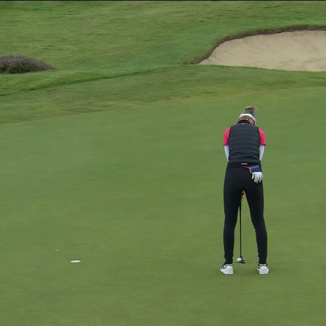 Nelly Korda converts the birdie look on 8 and she's making a big move early on Saturday at Walton Heath (-4, T-5). 📈👀 📺: USA Network | AIG Women’s Open