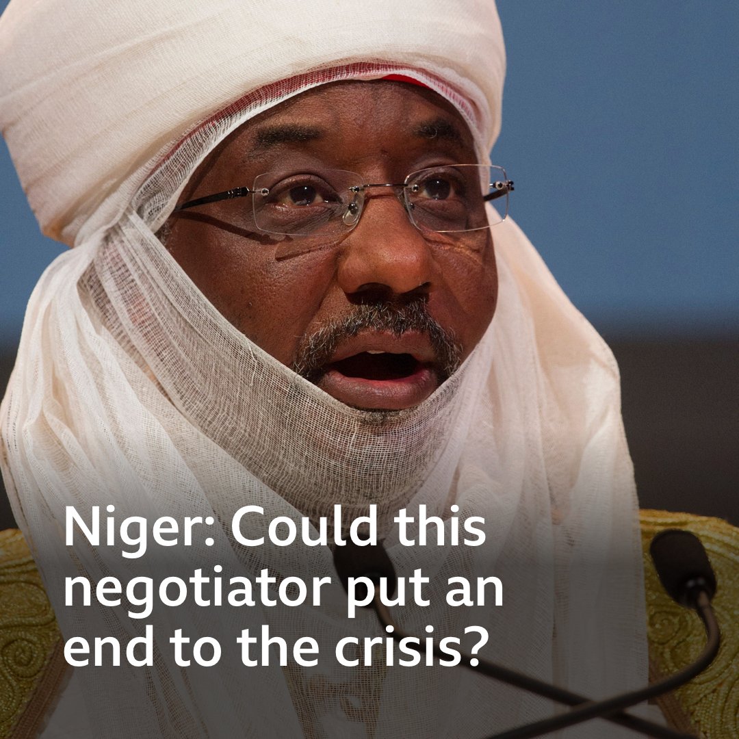 Nigeria's former Central Bank Governor, an ex-Emir, and one of the very few prominent leaders from abroad that has been granted a one-to-one meeting with the #Niger coup leader, General Abdourahamane Tchiani. Could Sanusi Lamido Sanusi become a key negotiator in the Niger crisis?