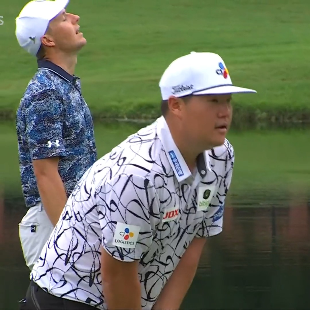 Even Jordan Spieth couldn’t believe this one didn’t drop for Sungjae Im 😅