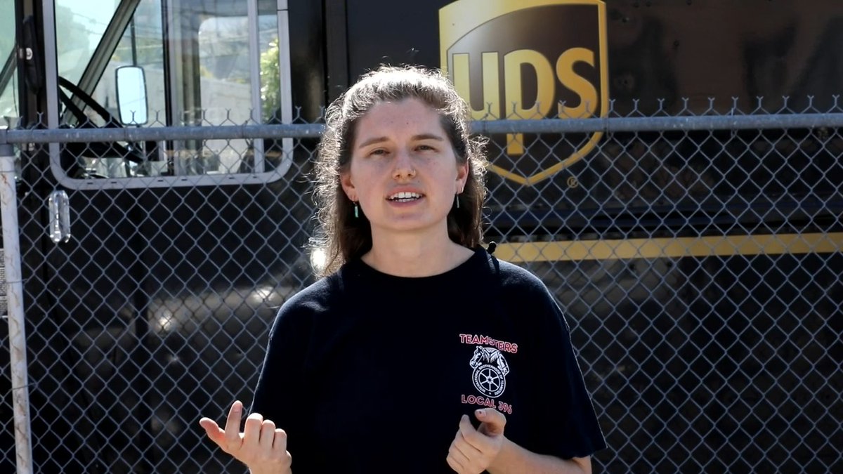 Shout out to Sister Jenny Bekenstein who appreciates the historic rank-and-file organizing that led to this historic victory for UPS #Teamsters. Building enormous solidarity and pressure on the company resulted in huge gains at the bargaining table. Vote YES! #1u