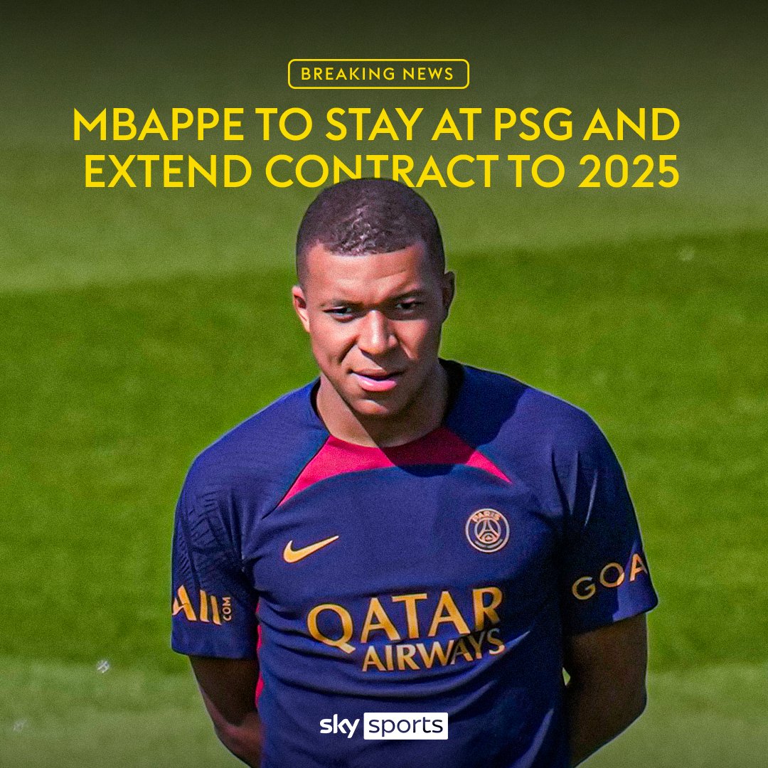 BREAKING: Kylian Mbappe will stay and play for Paris Saint-Germain this season and is now expected to extend his contract at the club until 2025 🇫🇷