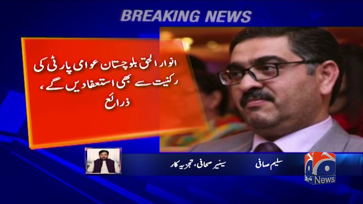 انوار الحق کاکڑ کا سینیٹ کی رکنیت سے مستعفی ہونے کا فیصلہ