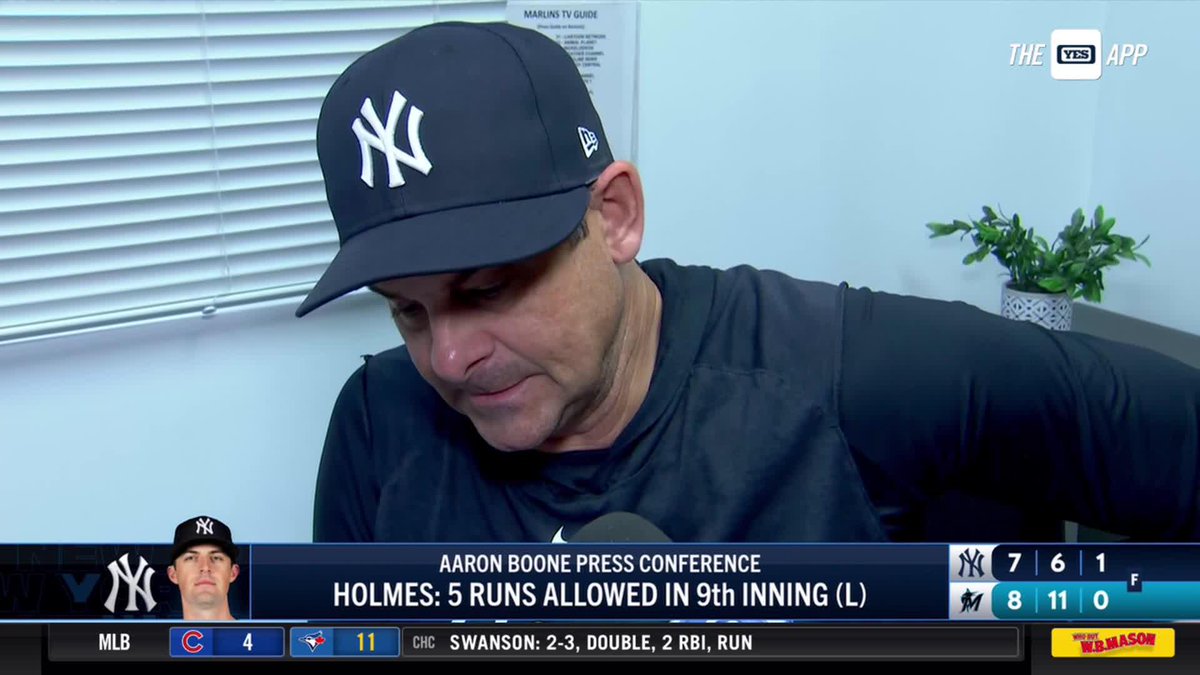 “Credit to them for putting some really good at bats together… We know we gotta rack up wins. As tough as this one is to swallow you gotta move on from it.” -Aaron Boone