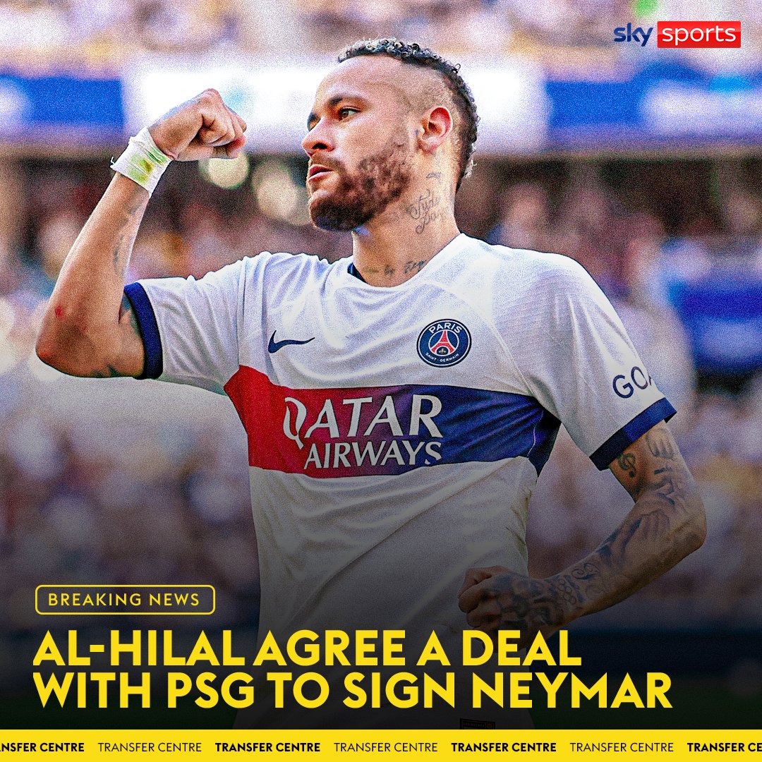 BREAKING: Saudi Arabian club Al-Hilal have agreed a deal with PSG to sign Neymar 🇸🇦⤵
